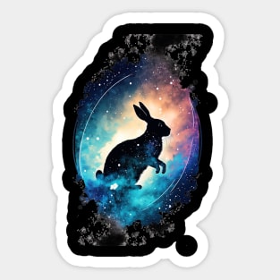 Year of the rabbit chinese zodiac sign in shiny galaxy Sticker